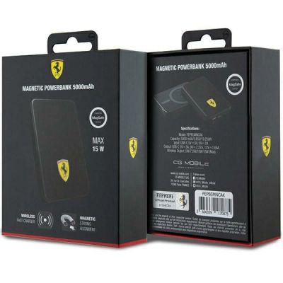5. Powerbank Ferrari Metal Logo MagSafe 15W 5000mAh - black