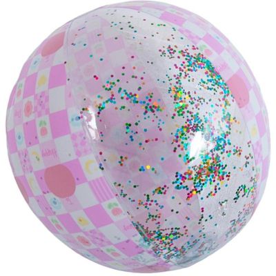 5. INFLATABLE BEACH BALL 50CM PINK GLITTER 53197