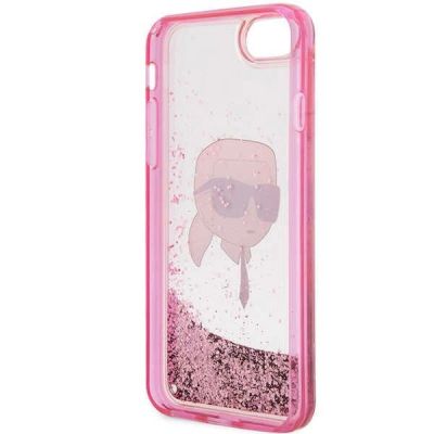 7. Karl Lagerfeld KLHCI8LNKHCP iPhone 7/8/ SE 2020/2022 pink/pink hardcase Glitter Karl Head