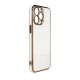 2. Lighting Color Case for Samsung Galaxy A12 5G gold frame gel cover white