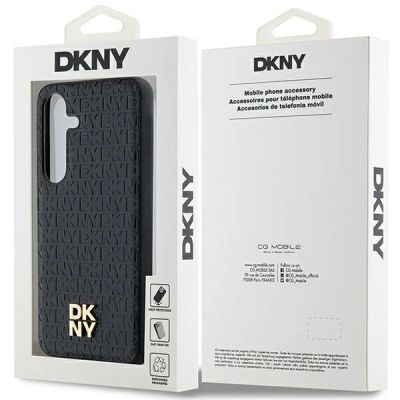 8. DKNY Leather Pattern Metal Logo MagSafe case for Samsung Galaxy S24 - black