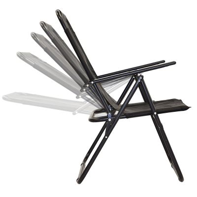 7. CAMPING CHAIR WITH ARMRESTS 61x66x65-108CM FOLDING BLACK ENERO CAMP