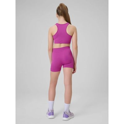 2. Girls' seamless sports short leggings 4F 4FJRSS26TFSTF140-53S