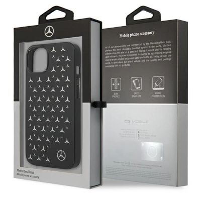 8. Mercedes Silver Stars Pattern Case for iPhone 13 mini - Black