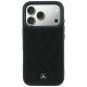 3. Mercedes Leather Crossed Lines MagSafe Case for iPhone 17 Pro / 18 Pro - Black