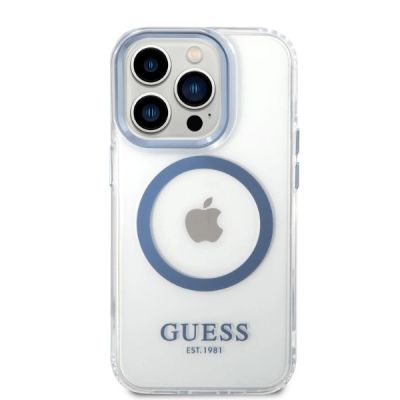 3. Guess GUHMP14XHTRMB iPhone 14 Pro Max 6.7" blue/blue hard case Metal Outline Magsafe