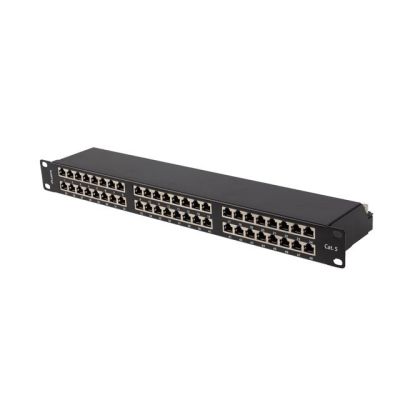 PATCH PANEL 48 PORT 1U 19" CAT.5E FTP SHIELDED BLACK LANBERG