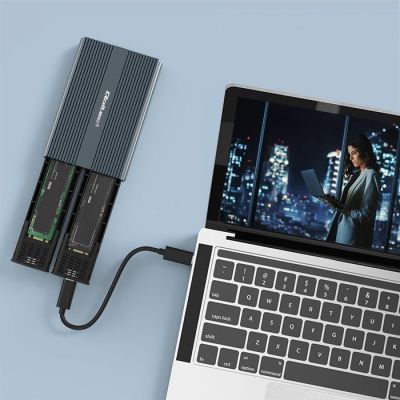 15. Qoltec Case | M.2 SSD drive bay | SATA | NVMe | USB-C | DUAL 2 x 2TB