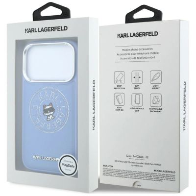 8. Karl Lagerfeld Point & Choupette Sketch MagSafe Case for iPhone 18 Pro Max / 17 Pro Max - Blue