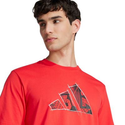 10. adidas Logo Graphic Men's T-Shirt Red JJ3934