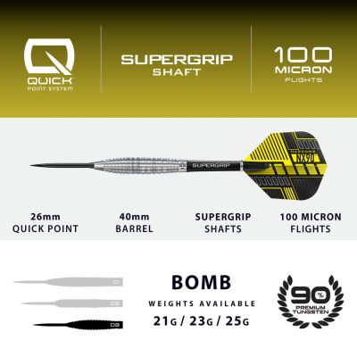 4. Harrows NX-90 Bomb QP 90% Steeltip Darts