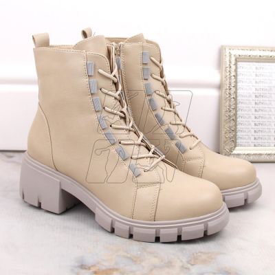 2. Insulated lace-up and zipper boots Jezzi W JEZ422B, beige