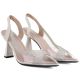 3. Women's transparent pumps with zircons, pointed toe, beige, Vinceza 66282