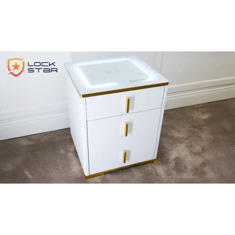 11. Extralink LOCKSTAR ELECTRONIC SAFE, BEDSIDE TABLE WITH WIRELESS CHARGING