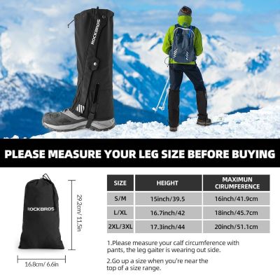 5. ROCKBROS waterproof gaiters TT014 black XL