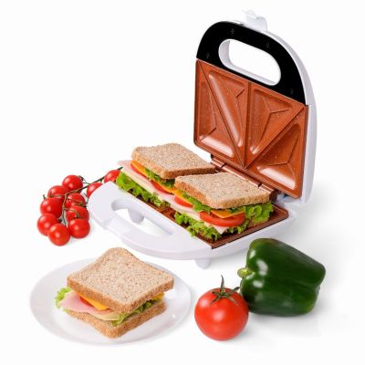 10. ELDOM SANDWICH MAKER ST11B RUDDY 750 W WHITE CERAMIC PLATES