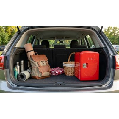 ELLE Home ESDAF101RDEU 4L red mini fridge