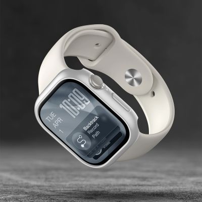 11. AmazingThing Minimal Protective Case for Apple Watch Series 11 46mm - Silver