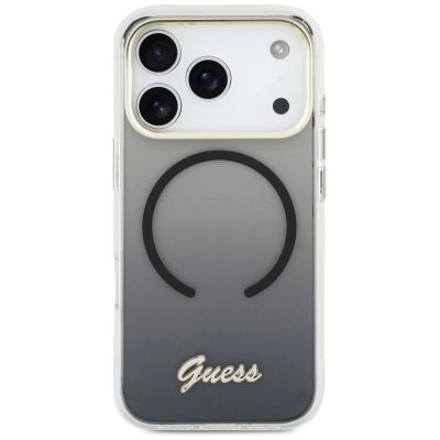 3. Guess IML Gradient Script Metal MagSafe Case for iPhone 17 Pro Max - Black