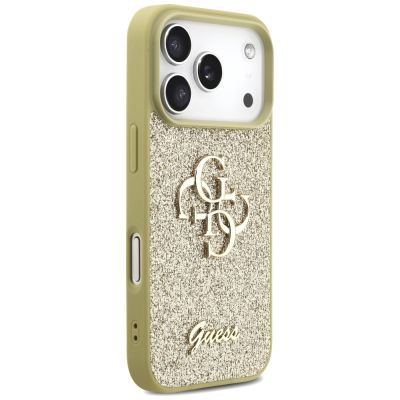 4. Guess Fixed Glitter Big 4G case for iPhone 17 Pro - gold