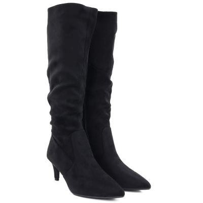 8. Sergio Leone KZ-28 Black Suede Insulated Low Heel Boots