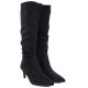 8. Sergio Leone KZ-28 Black Suede Insulated Low Heel Boots