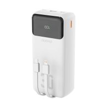 Dudao K15Max 30000mAh PD 22.5W Powerbank with USB-C and Lightning Cables - White