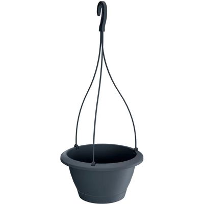 9. RESPANA HANGING FLOWER POT ANTHRACITE 24CM