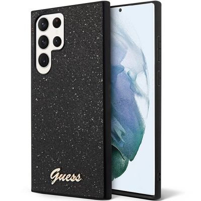 Guess Glitter Script Case for Samsung Galaxy S23 Ultra - Black
