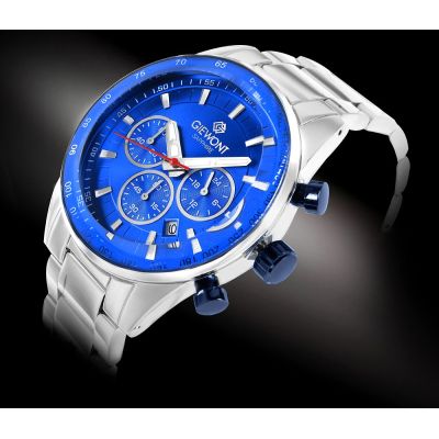 2. Men's Watch Giewont Chronograph Sapphire Silver Blue GW9140-B3