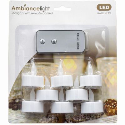 10. SET OF 8 LED TEA LIGHT CANDLES WITH REMOTE CONTROL