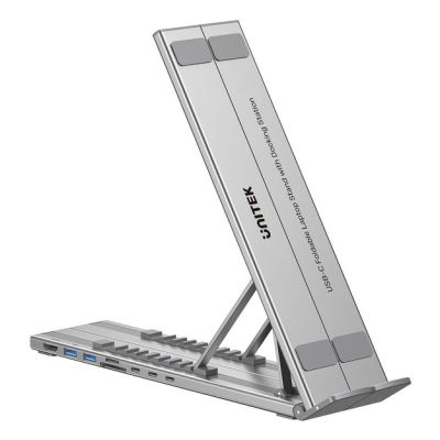 29. UNITEK ADJUSTABLE LAPTOP STAND + HUB USB-C/A, HDMI 2.0, PD 100W