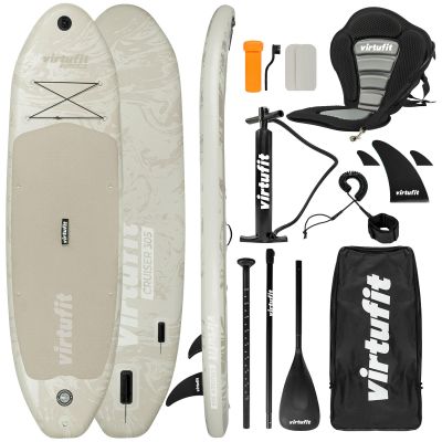 21. VIRTUFIT SUP BOARD CRUISER 305 - SAND BEIGE - WITH KAYAK SEAT, ACCESSORIES AND STRETCHER BAG