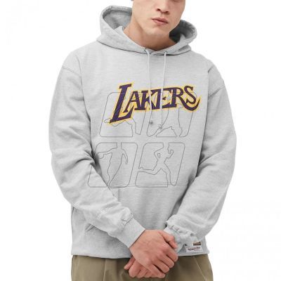 Mitchell &amp; Ness Team Logo Hoody Los Angeles Lakers M HDSSINTL1050-LALGREY