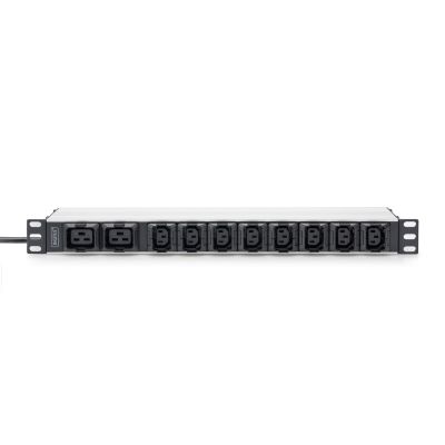 18. Digitus Power strip with aluminum profile, 10 sockets, 2 m power cord, IEC C20 plug