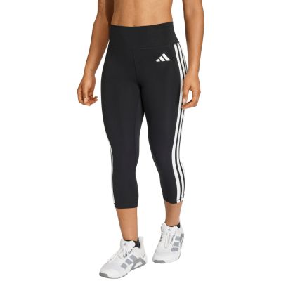 Women's adidas 3/4 Optime Essentials Workout 3-Stripes Leggings Black KE6062