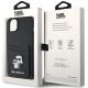 8. Karl Lagerfeld Saffiano Cardslot Karl&Choupette Metal Pin case for iPhone 15 - black