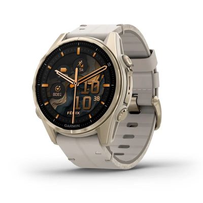 Garmin Fenix 8 43mm AMOLED Sapphire Titanium Soft Gold with Limestone Leather Strap