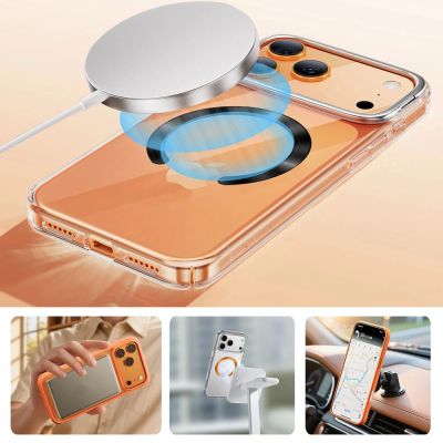 8. Tech-Protect MMP-210 MagSafe 2-Pack Magnetic Ring - Orange / Black