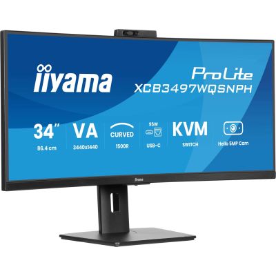 4. IIYAMA monitor 86.4cm (34") XCB3497WQSNPH-B1 21:9 HDMI+DP+USB-C Webc