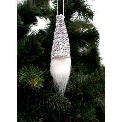 10. DECORATIVE PENDANT SANTA CLAUS 11CM SEQUINS GRAY