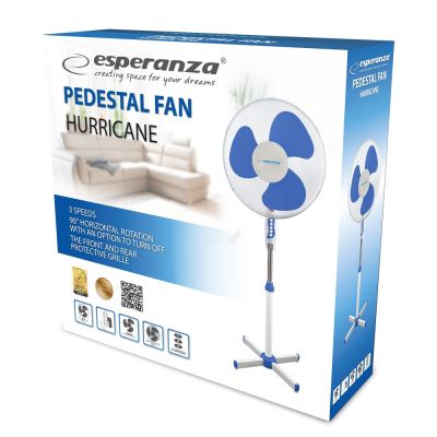 7. Esperanza HURRICANE EHF001WB standing fan (white)