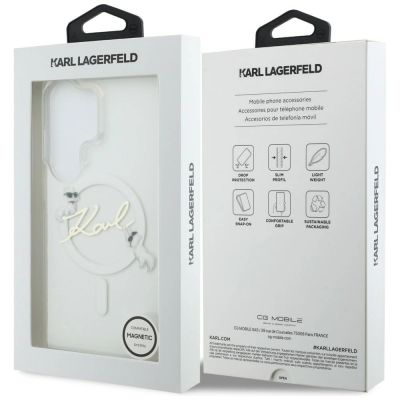 8. Karl Lagerfeld IML KC Script MagSafe Case for Samsung Galaxy S26 Ultra - Transparent