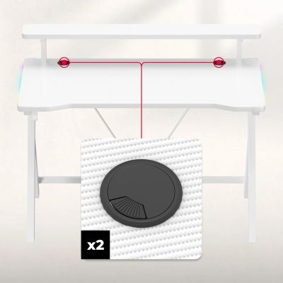 8. Huzaro Hero 1.9 RGB White Desk