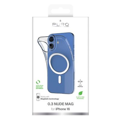 3. Puro 03 Mag MagSafe Silicone Case for iPhone 16 - Transparent