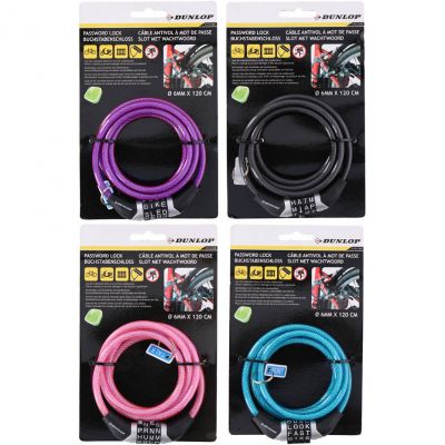 2. Dunlop password lock bicycle lock 6 mm 120 cm ST 4ass 02922