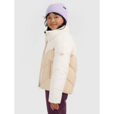 6. Girls' puffer jacket with synthetic down filling 4F 4FJRAW25TDJAF0807-12S