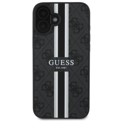 3. Guess 4G Printed Stripes MagSafe case for iPhone 16 - black