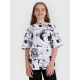 9. Oversized T-shirt with print for girls 4F 4FJRAW25TTSHF3069-90A