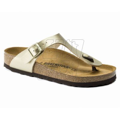 7. Birkenstock Gizeh Birko-Flor Gold women's flip-flops narrow (1016109)